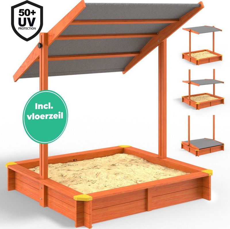 Spielwerk Zandbak - Hout Zonnedak Sami UV 50+ - 120x120x120cm