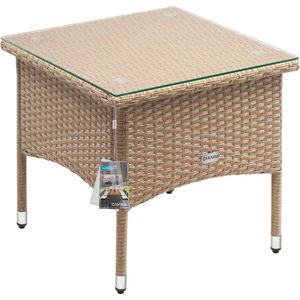 CASARIA Polyrattan Bijzettafel Buiten - 50x50x45cm - Crème