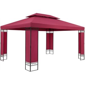 Casaria Paviljoen Elda 3x4m - UV-bescherming 50+/Zijpanelen - Rood