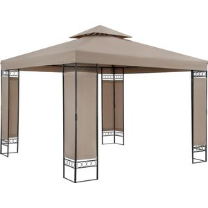 Casaria Paviljoen Lorca 3x3m - UV-bescherming 50+ Metaal - Taupe