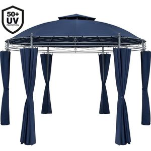 Casaria Paviljoen Toscana Ø350cm Metaal Waterafstotend UV-bescherming 50+ Tuinpaviljoen Luxe Modern Blauw