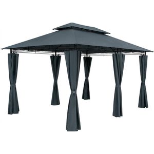 Casaria Paviljoen Topas 3x4m zijwanden metaal waterafstotend partytent antraciet