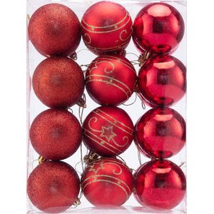 Weihnachtsbaumkugeln Rot 24-tlg