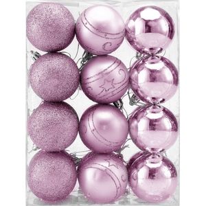Weihnachtsbaumkugeln Pink/Rosa 24-tlg