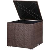 Casaria Polyrattan Kussenbox - 318 L met Deksel - 75x75x70cm Bruin