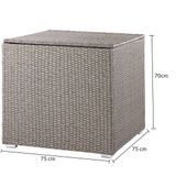 Casaria Polyrattan Kussenbox - 318 L met Deksel - 75x75x70cm Beige