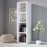 Casaria Boekenkast 4 Vakken - 106x30x30cm 40kg Draagvermogen Wit