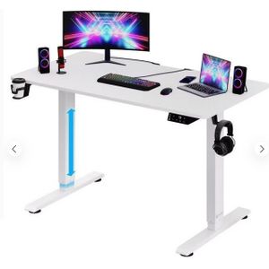 Casaria Zit Sta Bureau – Hoogte Verstelbaar Elektrisch 110x60cm - Wit
