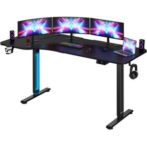 Zit sta bureau Zwart 160x75x73-118cm