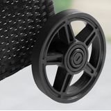 Polyrattan Sonnenliege Schwarz/Anthrazit 193x90x43cm