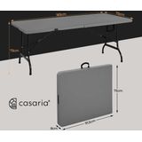 CASARIA Tuintafel - 183x76cm Inklapbaar Weerbestendig – Antraciet