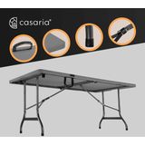 CASARIA Tuintafel - 183x76cm Inklapbaar Weerbestendig – Antraciet