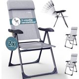 Gartenstuhl 2er-Set Grau meliert Alu klappbar