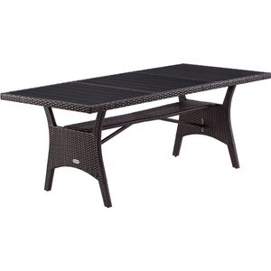Polyrotan Tuintafel Takeo Bruin 190x90x74cm WPC