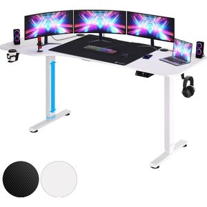 Höhenverstellbarer Schreibtisch Elektrisch mit Mousepad L-Form 160x75cm lcd- Display 73-118cm Stahlgestell Büro Gaming Computer Tisch Zubehör 160cm