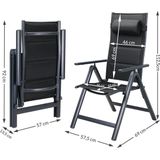 Gartenstuhl Bern Premium 4er-Set Anthrazit gepolstert