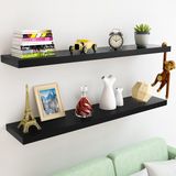 Casaria Wandplank – 2 St. 70 cm 15kg Belastbaar – Zwart mat