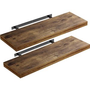 Casaria Wandplank – 2 St. 70 cm 15kg Belastbaar – Donker Eiken