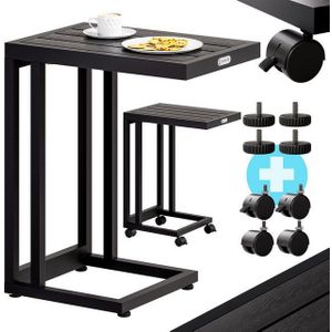 Modern Design Glazen Bijzettafel op wielen