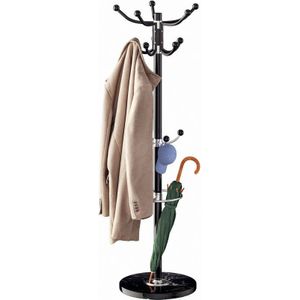 CASARIA Kapstok - 360° Draaibaar 14 Haken 37x37x175cm - Zwart