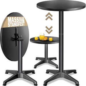 CASARIA Statafel - Inklapbar 2in1 Verstelbar 70cm 115cm - Zwart