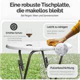 CASARIA Statafel Set van 2 - Inklapbaar - Marmerlook - Wit - Ø60cm