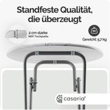 CASARIA Statafel Set van 2 - Inklapbaar - Marmerlook - Wit - Ø60cm