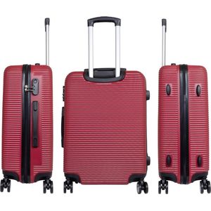 Reiskoffer - Koffer met TSA slot - Reis koffer op wielen - Stevig ABS - 66 Liter Malaga - Rood - Travelsuitcase - M
