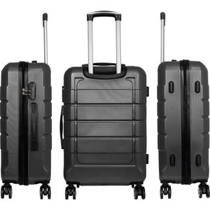 Travelsuitcase - Handbagage koffer Como - Reiskoffer met cijferslot op wielen - Stevig ABS - ca 41 Liter - Antraciet - Maat S - ca 57x40x22 cm
