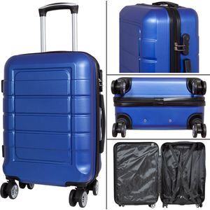 Travelsuitcase - Koffer Dallas - Reiskoffer met cijferslot - Stevig ABS - Blauw - Maat M ca. 65x44x25 cm - Ruimbagage