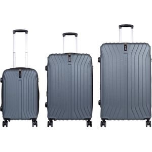 Kofferset 3 delig - Reiskoffers met TSA slot en op wielen - 247 Liter! - Almeria - Zilvergroen - Travelsuitcase