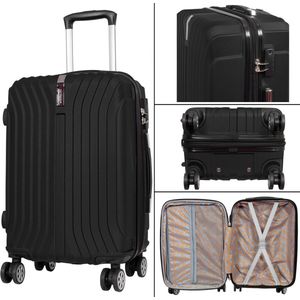 Reiskoffer - Koffer met TSA slot - Reis koffer op wielen - Stevig ABS - 82 Liter - Almeria - Zwart - Travelsuitcase - L