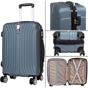 Reiskoffer - Koffer met TSA slot - Reis koffer op wielen - Stevig ABS - 119 Liter - Almeria - Zilvergroen - Travelsuitcase - XL