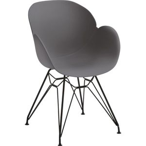 GALLERY M I TONIO stoel | Eetkamerstoel I kunststof met metaal | grijs 47 x 58, H 84 cm