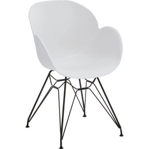 GALLERY M I TONIO stoel | Eetkamerstoel I kunststof met metaal | wit 47 x 58, H 84 cm