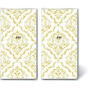 20 zakdoeken bruiloft reliëf (2x10) Unique Moments für die Freudentränen kleur: wit-goud