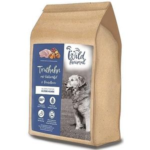 Wild Animal Senior Premium Hondenvoer, droogvoer, kalkoen, zoete aardappel en cranberry, graanvrij, 1 x 2 kg