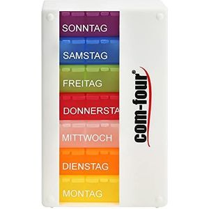 COM-FOURÂ® medicijndispenser 7 dagen - MEER LEESBAAR - medicijndoosje (morgens, mittags, abends) - pillendoosje - pillendoosje - weekdispenser (001 stuk - wit V1.1)