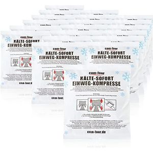 COM-FOUR® 20x wegwerp koud instantkompres voor vouwen 15 x 17 cm, gemaakt van speciaal papier - coldpack voor onmiddellijke koeling, voor eerste hulp, uitwendig gebruik (20 stuks - 15x17cm - papier)