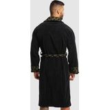 Carlo Colucci - Gouden Velours Jacquard Badjas - Zwart - Heren