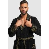 Carlo Colucci - Gouden Velours Jacquard Badjas - Zwart - Heren