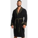 Carlo Colucci - Gouden Velours Jacquard Badjas - Zwart - Heren