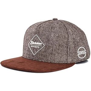 Blackskies Baal Snapback Cap | Honkbalpetten Heren Dames Premium Baseballpet Papa 5-Panel Trucker Hip Hop Urban Tweed Brown