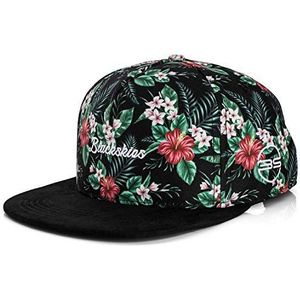 Blackskies® Oahu Vol. II Snapback Cap Unisex Baseball Cap Cap Floral Suede Zwart Wit