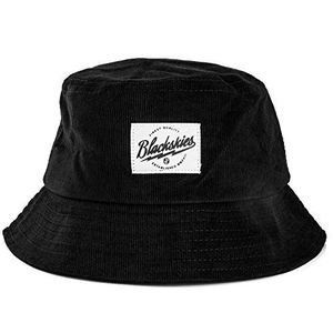 Blackskies Bucket Hat uniseks zonnehoed vissershoed zwart wit met bloemenpatroon, ebbenhout, Eén maat