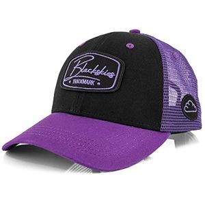 Blackskies Race Baseball Cap | Verstelbare maat | Heren Vrouwen Vizier Premium Snapback Trucker Hoed, paars-zwart