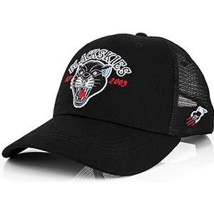 Blackskies Snapback Cap voor dames en heren, baseballpet, suède, basecap, Panther - Baseball Zwart, Eén maat