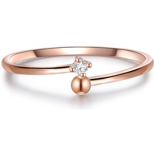 Glanzstücke München - Solitaire Ring - Roségoud - Sterling Zilver - Topaas