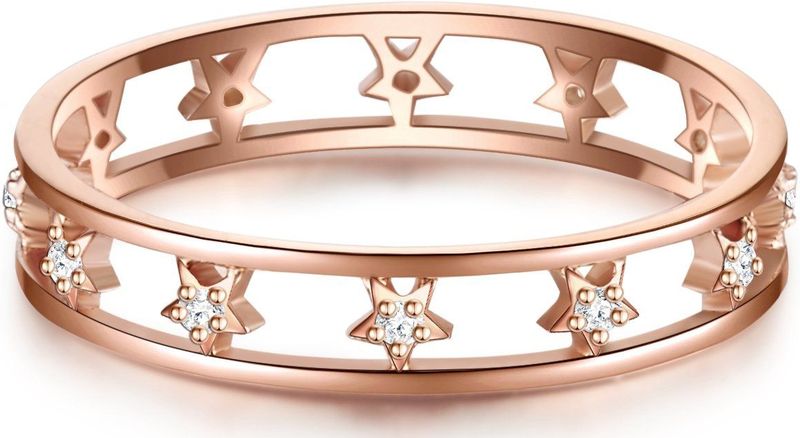 Glanzstücke München - Ring Sterne Sterling Silber Zirkonia in Roségold Ringe 1 ct Damen (49.99 € / 1 ct)