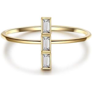 Gems München Dames Dames ring 925 sterling zilver Zirkonia 58 Geelgoud 32019733